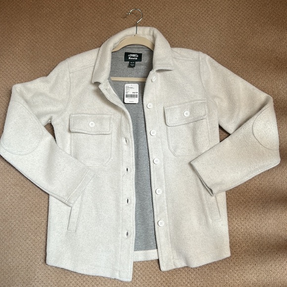 NWT Roots Ava Reverse Overshirt in Grey Mix - Picture 6 of 7